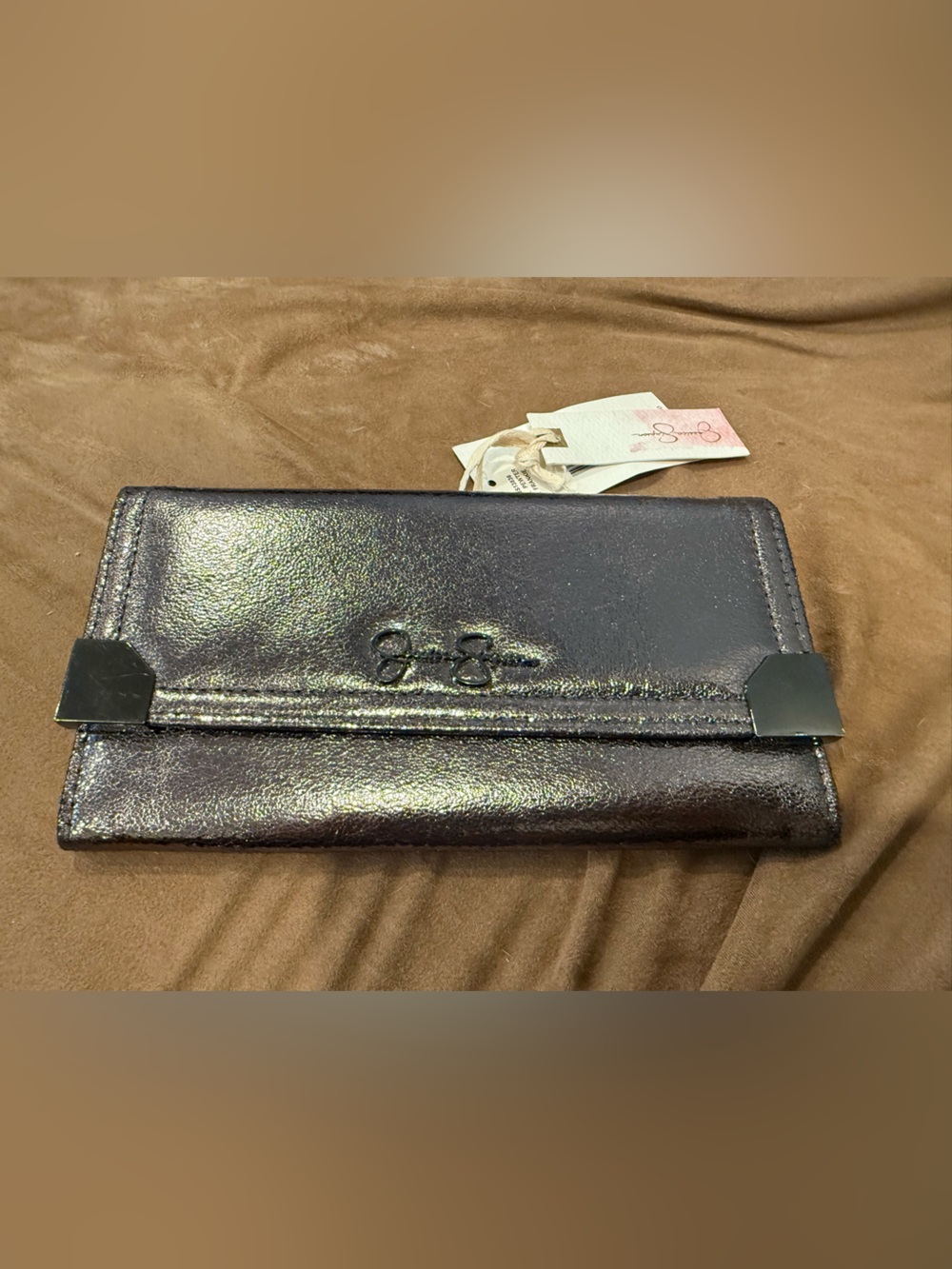 Jessica‎ Simpson pewter Frankie wallet NWT